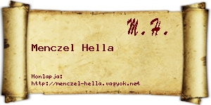 Menczel Hella névjegykártya
